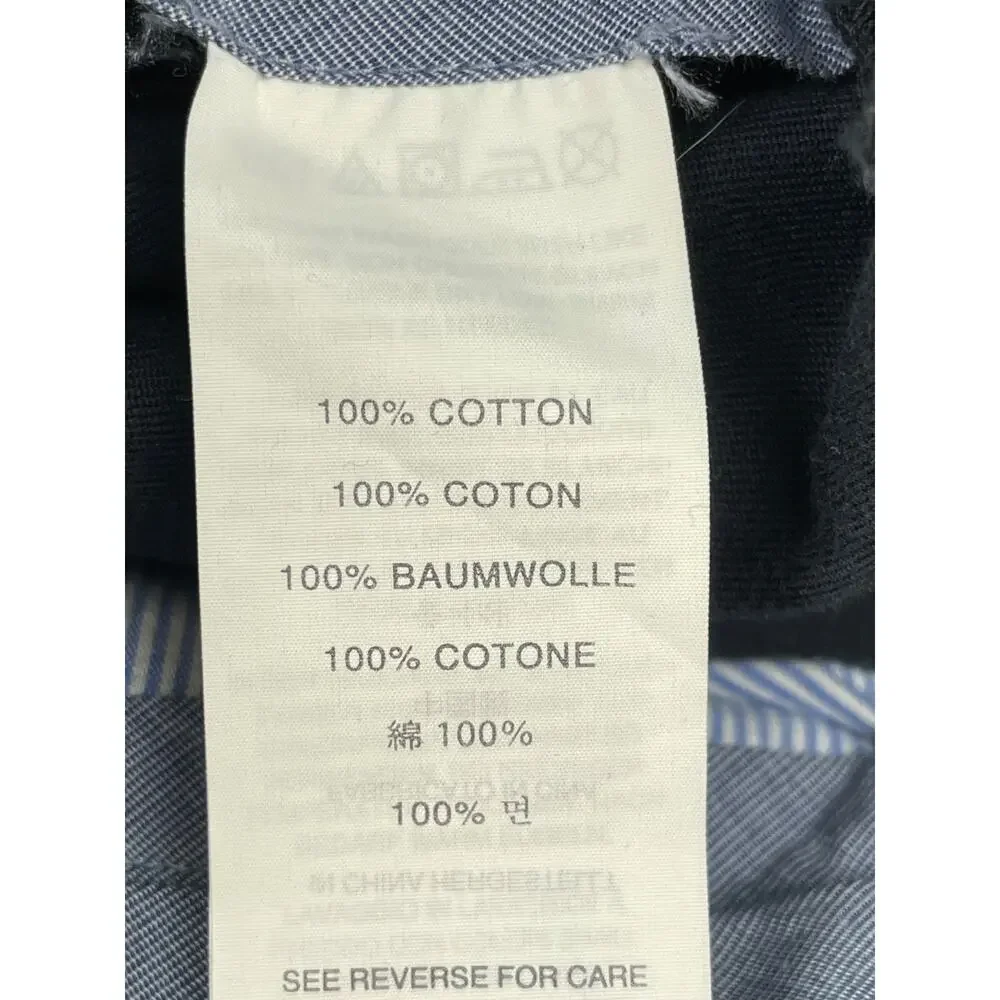 J Crew Pants Mens 34 x 32 Blue 100% Cotton Bowery‎ Flat Front Chino Straight